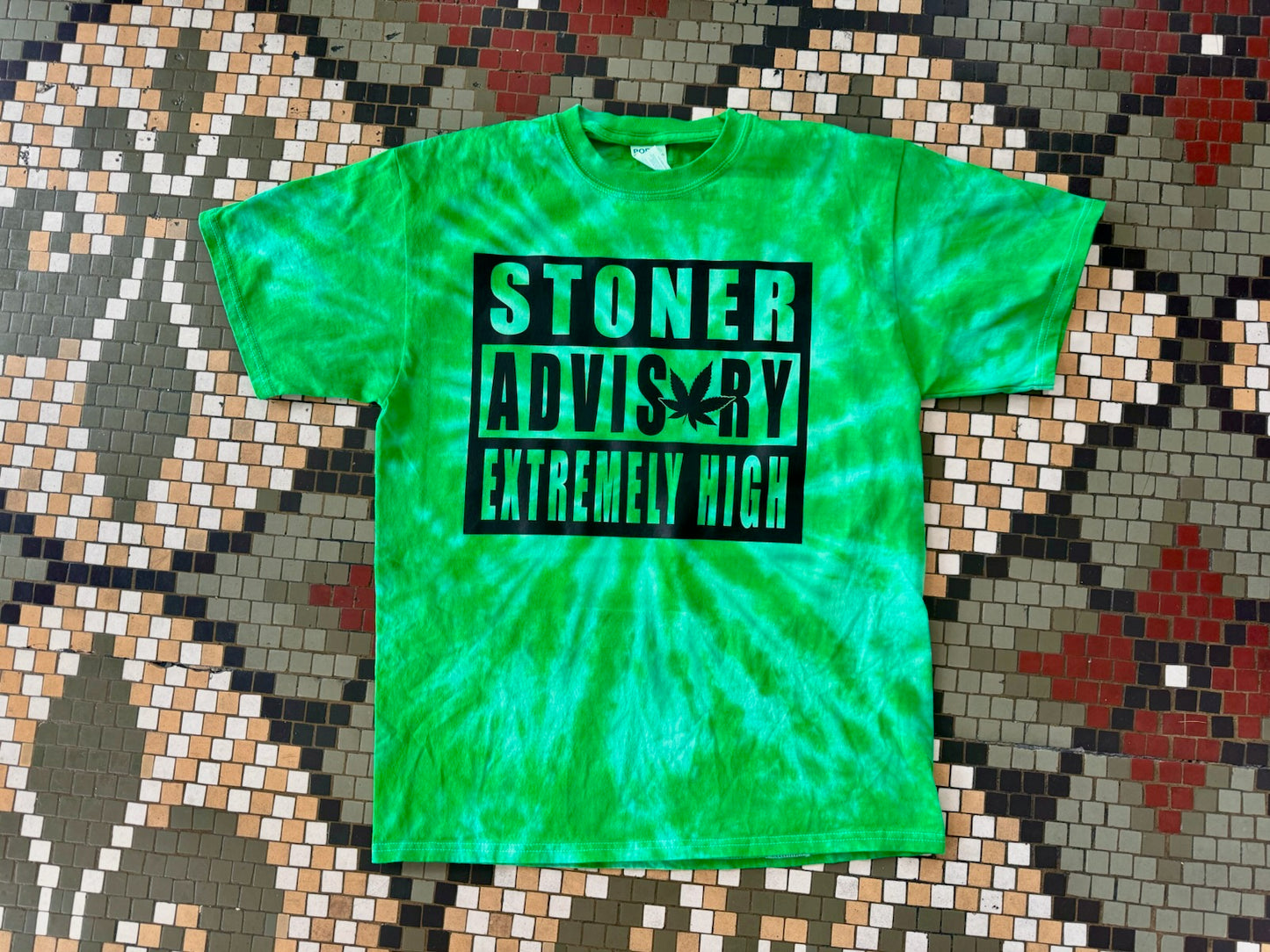 Pre-order Stoner Advisory Extremely High Tie Dye T-Shirt Dicey Dyes