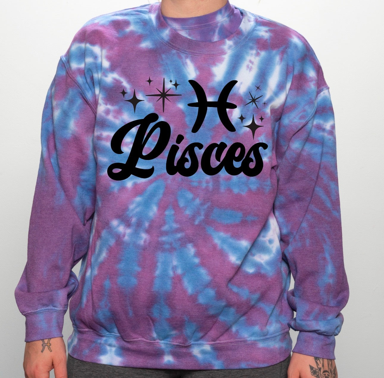 Pre-order February Pisces Amethyst Crewneck Dicey Dyes