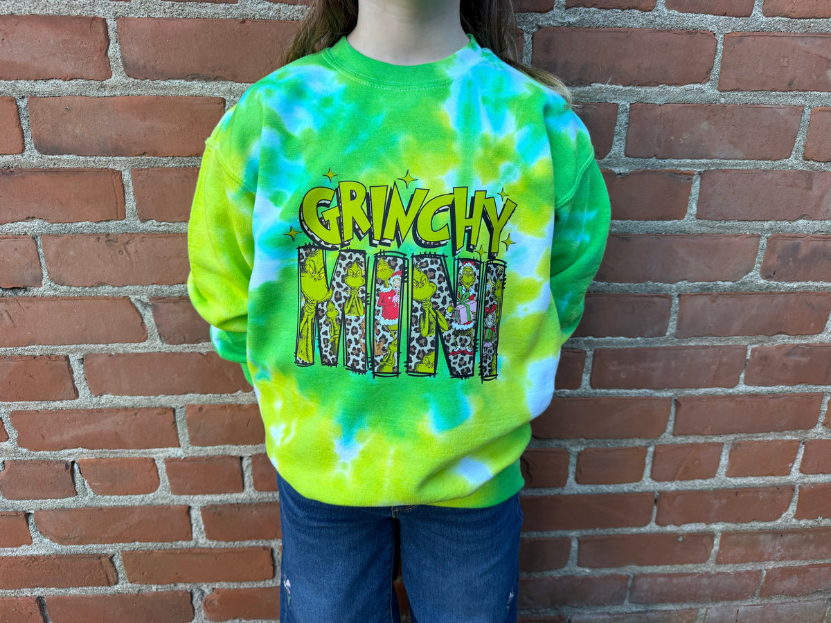 Tie Dye Grinchy Mini Crewneck Dicey Dyes