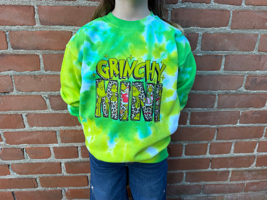 Tie Dye Grinchy Mini Crewneck Dicey Dyes