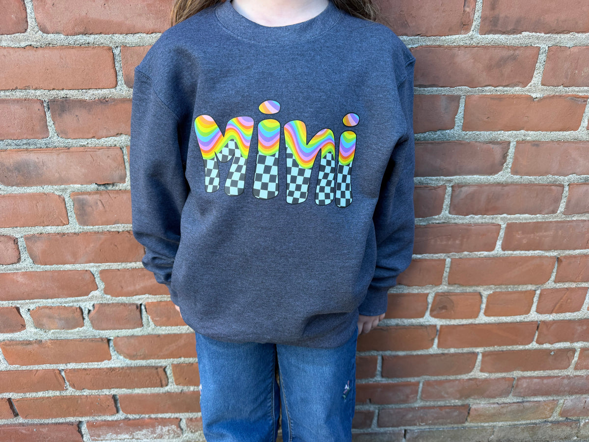 Checker Print Mini Crewneck Dicey Dyes