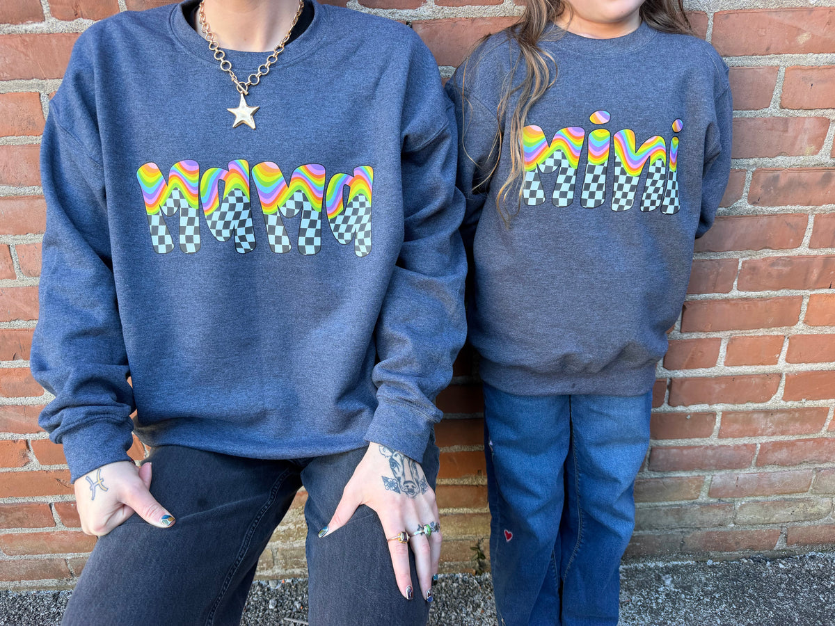 Checker Print Mini Crewneck Dicey Dyes