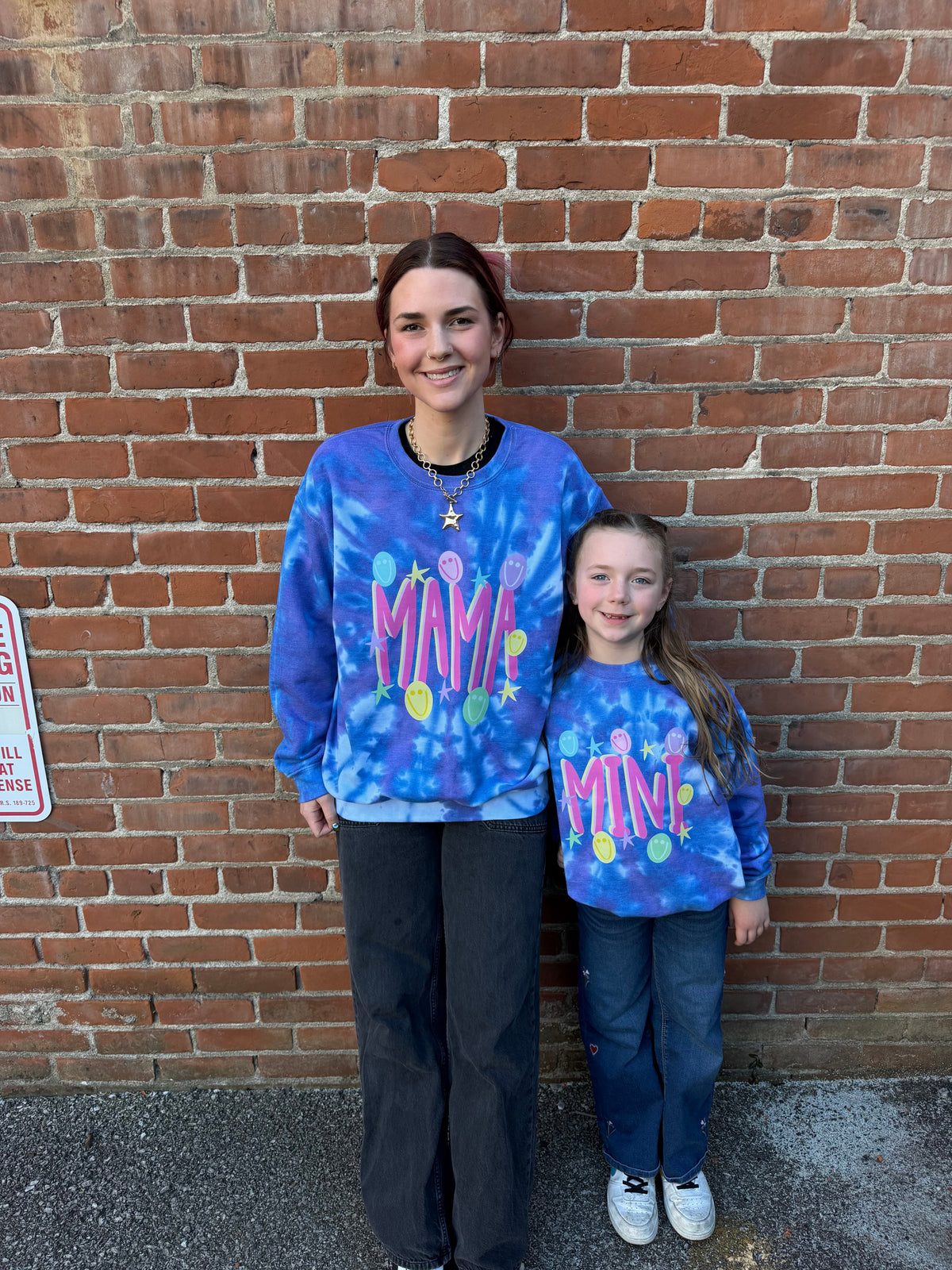 Tie Dye Smiley Mini Crewneck Dicey Dyes