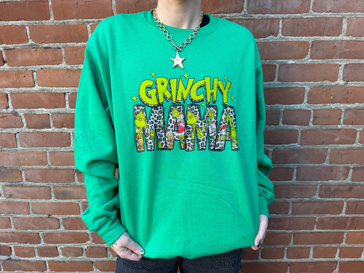 Grinchy Mama Crewneck Dicey Dyes