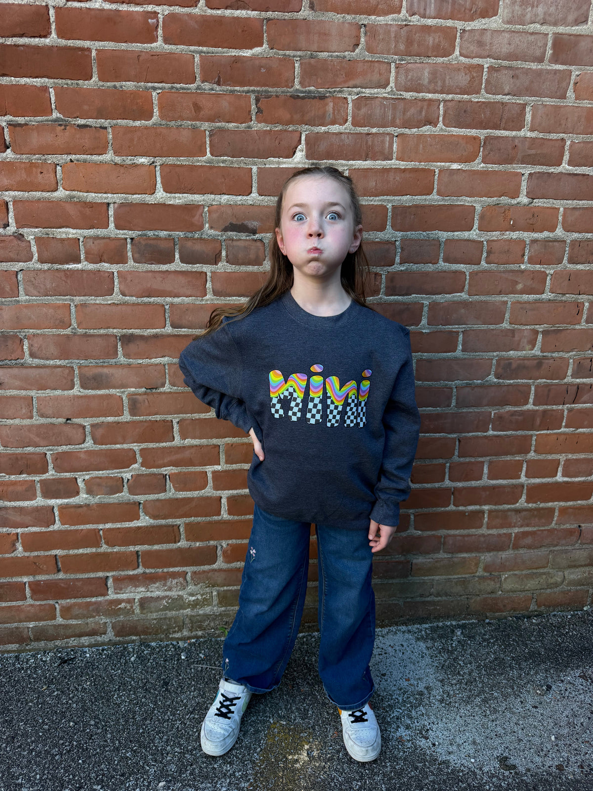 Checker Print Mini Crewneck Dicey Dyes