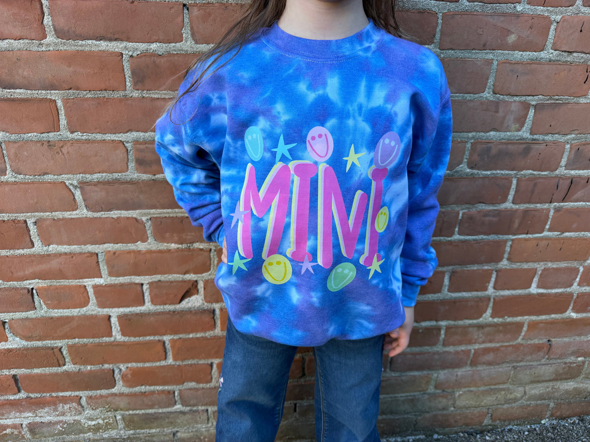 Tie Dye Smiley Mini Crewneck Dicey Dyes