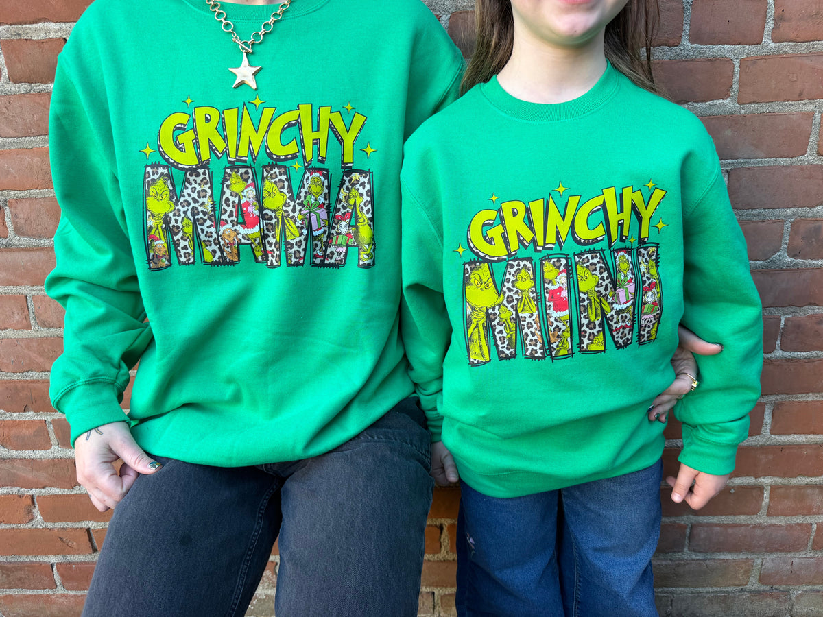 Grinchy Mama Crewneck Dicey Dyes